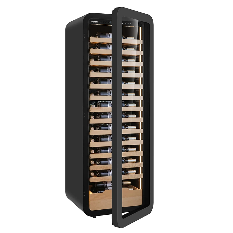 Grand Cru Label View 90 Bottle Single Zone Wine Fridge (GC90SBLK)