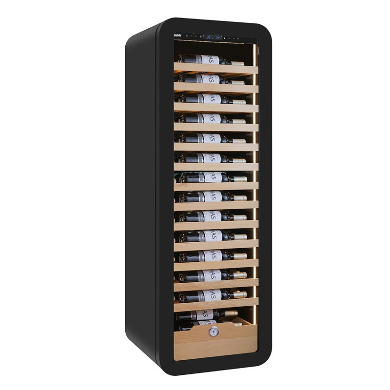 Grand Cru Label View 90 Bottle Single Zone Wine Fridge (GC90SBLK)