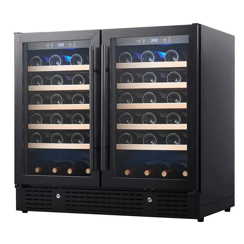 Kings Bottle 68 Bottle Dual Zone Wine Fridge - (KB190W2-BLK)