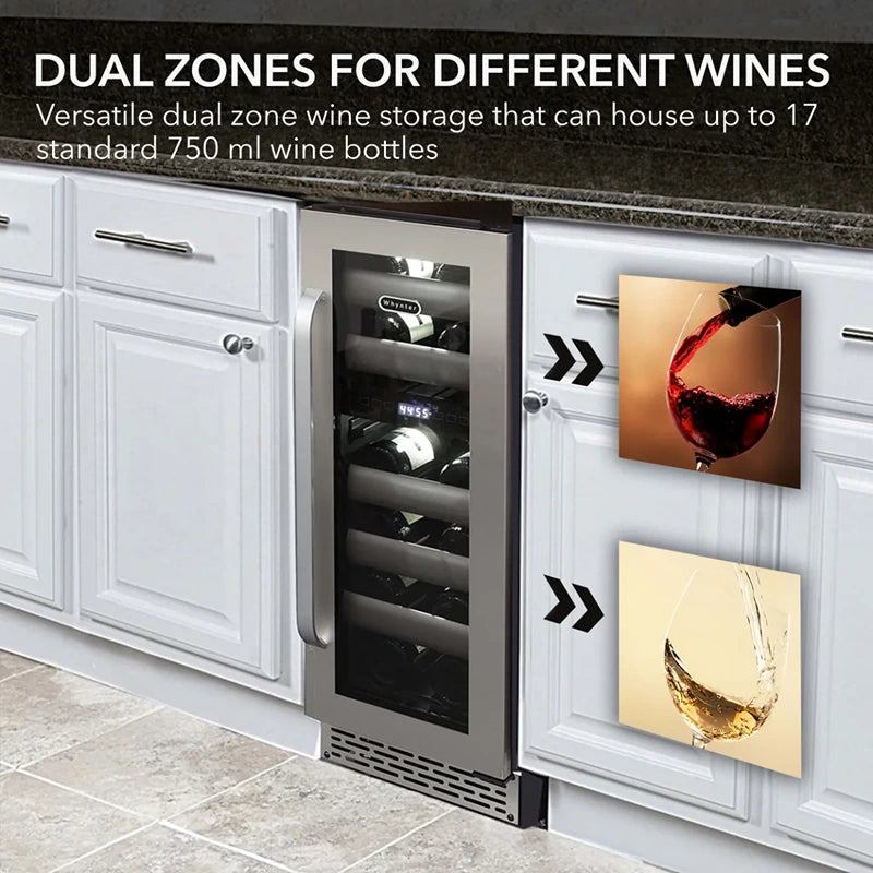 Whynter Wine Refrigerator 17-Bottle Dual-Zone Built-In - (BWR-171DS)