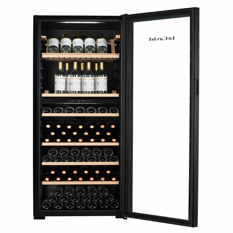 LECAVIST Wine Cabinet - 268 Bottle - Dual Zone - Freestanding - Black (LJ268VN2Z)