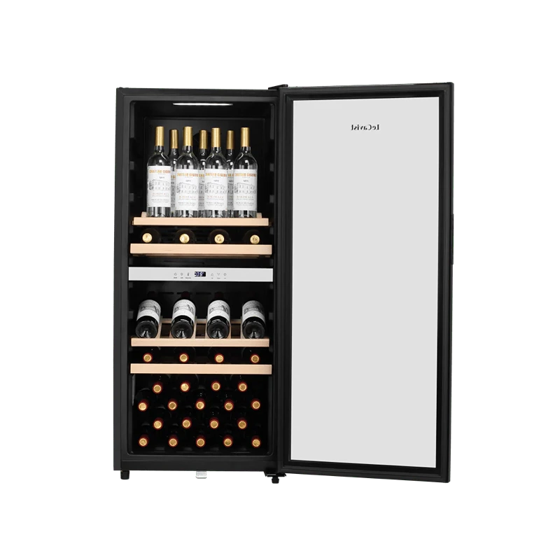 LECAVIST Wine Cabinet - 105 Bottle - Dual Zone - Freestanding - Black (LEK1052ZPV)