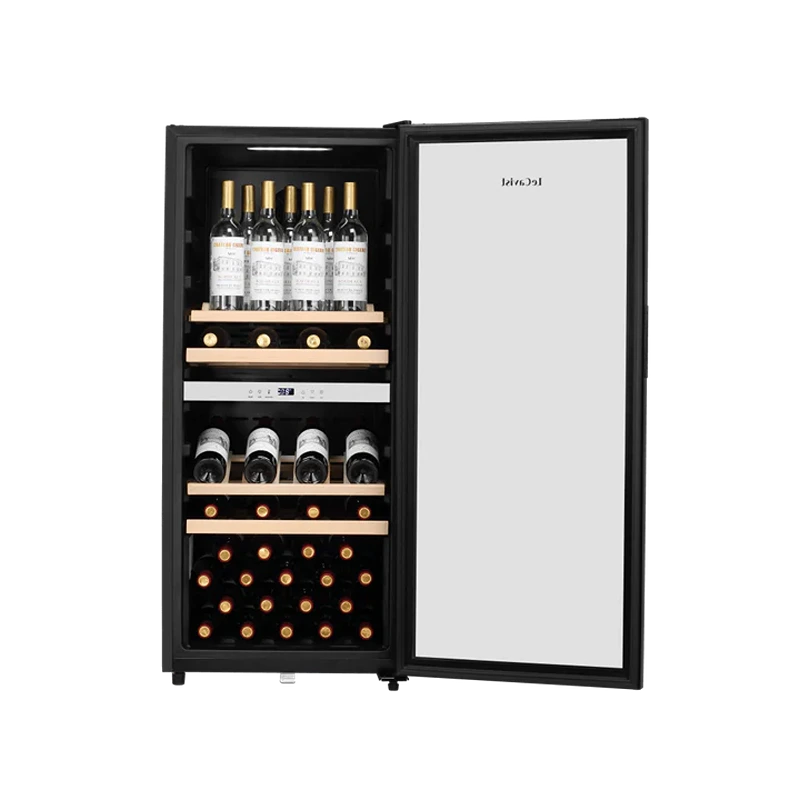 LECAVIST Wine Cabinet - 105 Bottle - Dual Zone - Freestanding - Black (LEK1052ZPV)