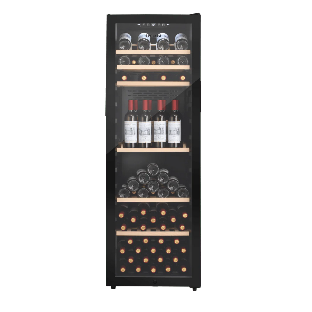 LECAVIST Wine Cabinet - 168 Bottle - Single Zone - Freestanding - Black (LEK168PV)
