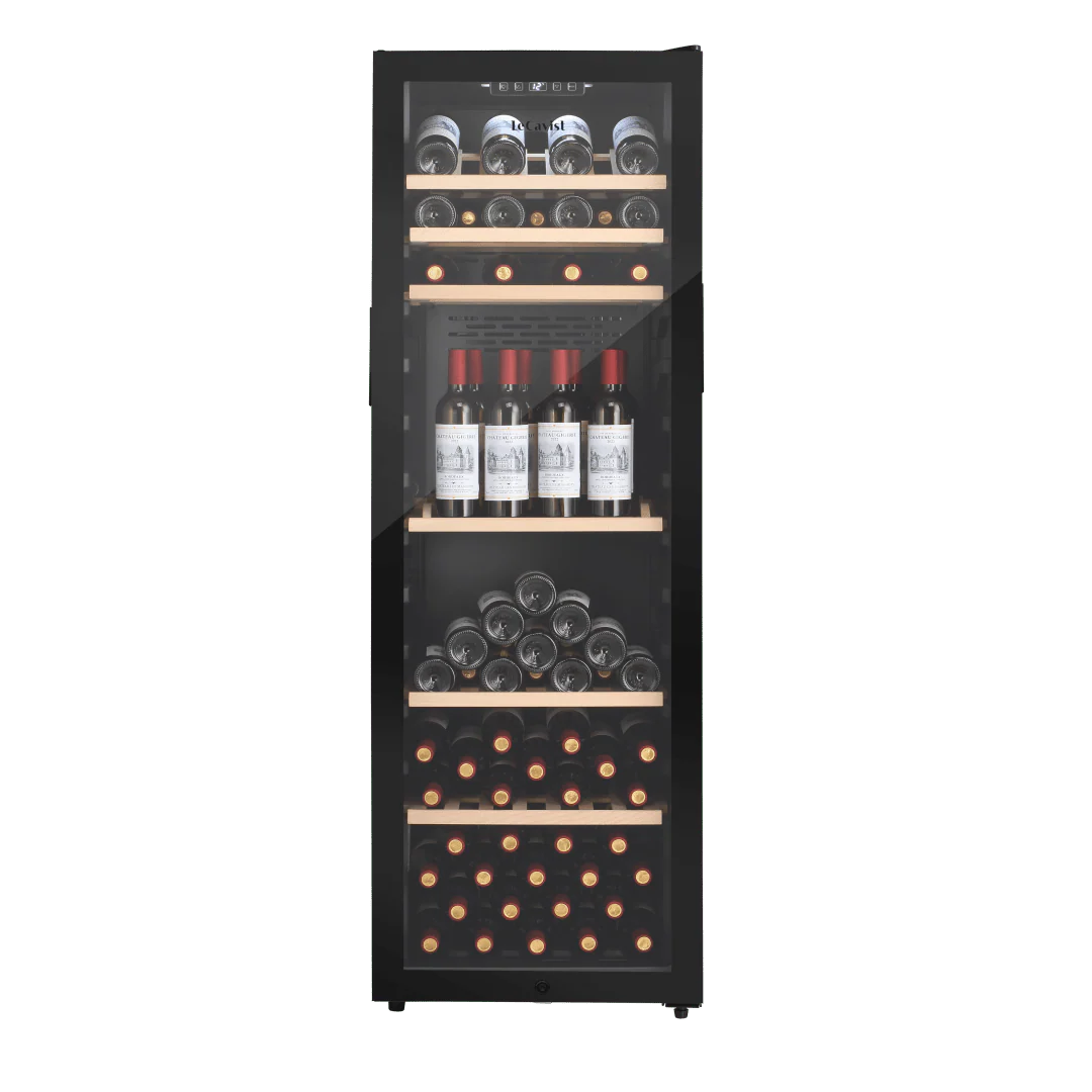 LECAVIST Wine Cabinet - 168 Bottle - Single Zone - Freestanding - Black (LEK168PV)