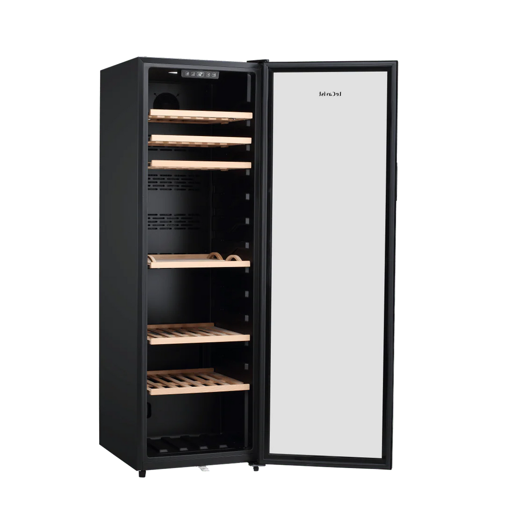 LECAVIST Wine Cabinet - 168 Bottle - Single Zone - Freestanding - Black (LEK168PV)