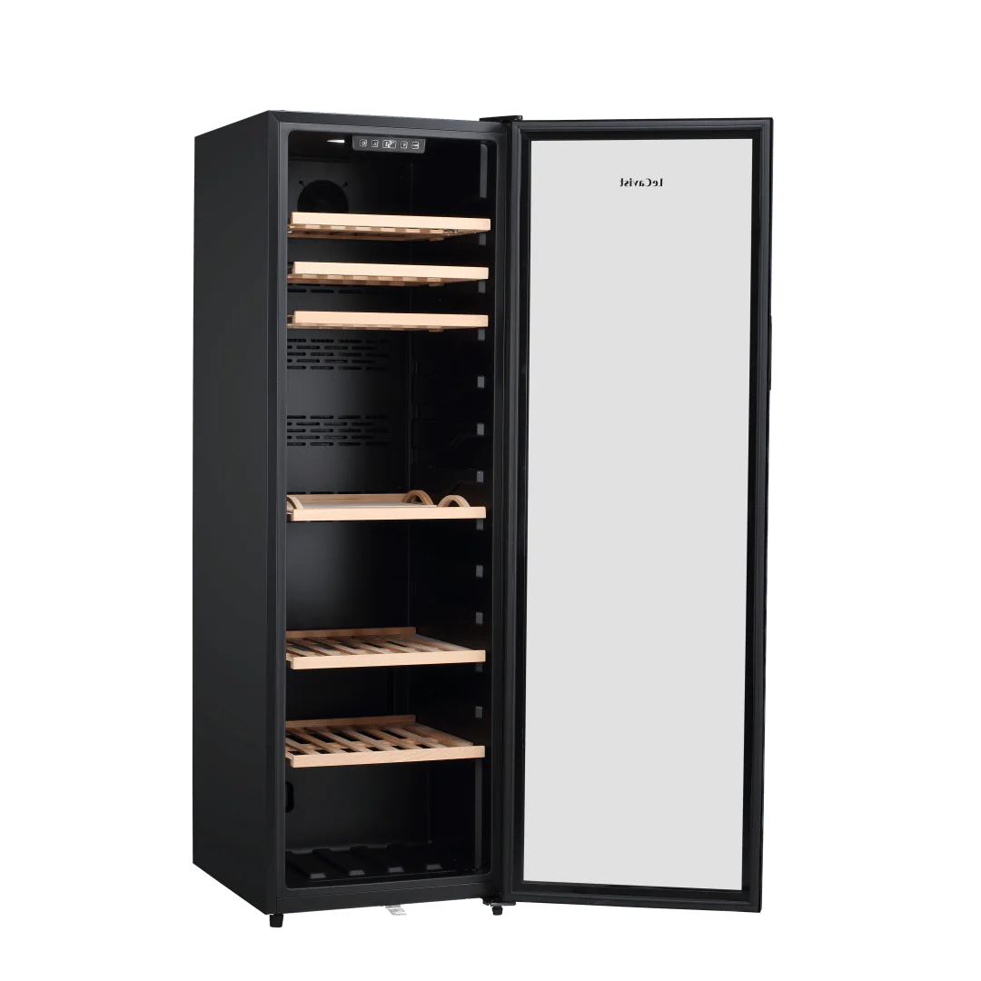 LECAVIST Wine Cabinet - 168 Bottle - Single Zone - Freestanding - Black (LEK168PV)