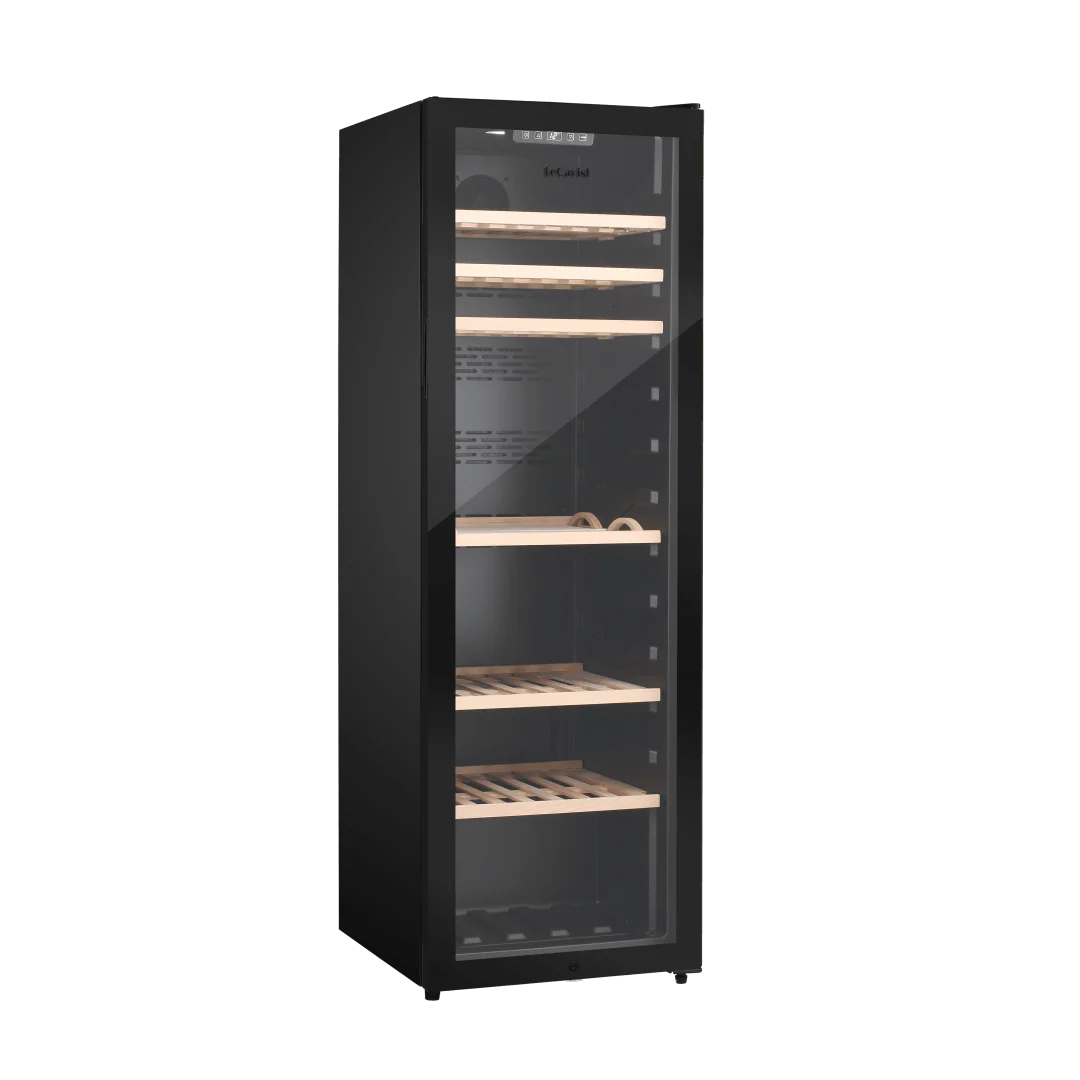 LECAVIST Wine Cabinet - 168 Bottle - Single Zone - Freestanding - Black (LEK168PV)