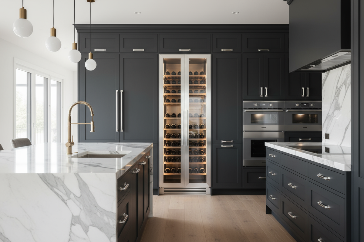 luxury wine fridges in kitchen